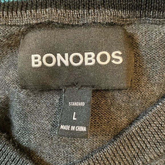 Bonobos Extra Fine Merino Wool Lightweight Sweater Men’s Standard L Gray V-Neck - Picture 3 of 7